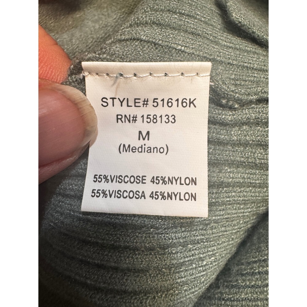 Staccato Womens Sage Green Crew Neck Seam Detail High Low Sweater 51616K Size M - Picture 3 of 4